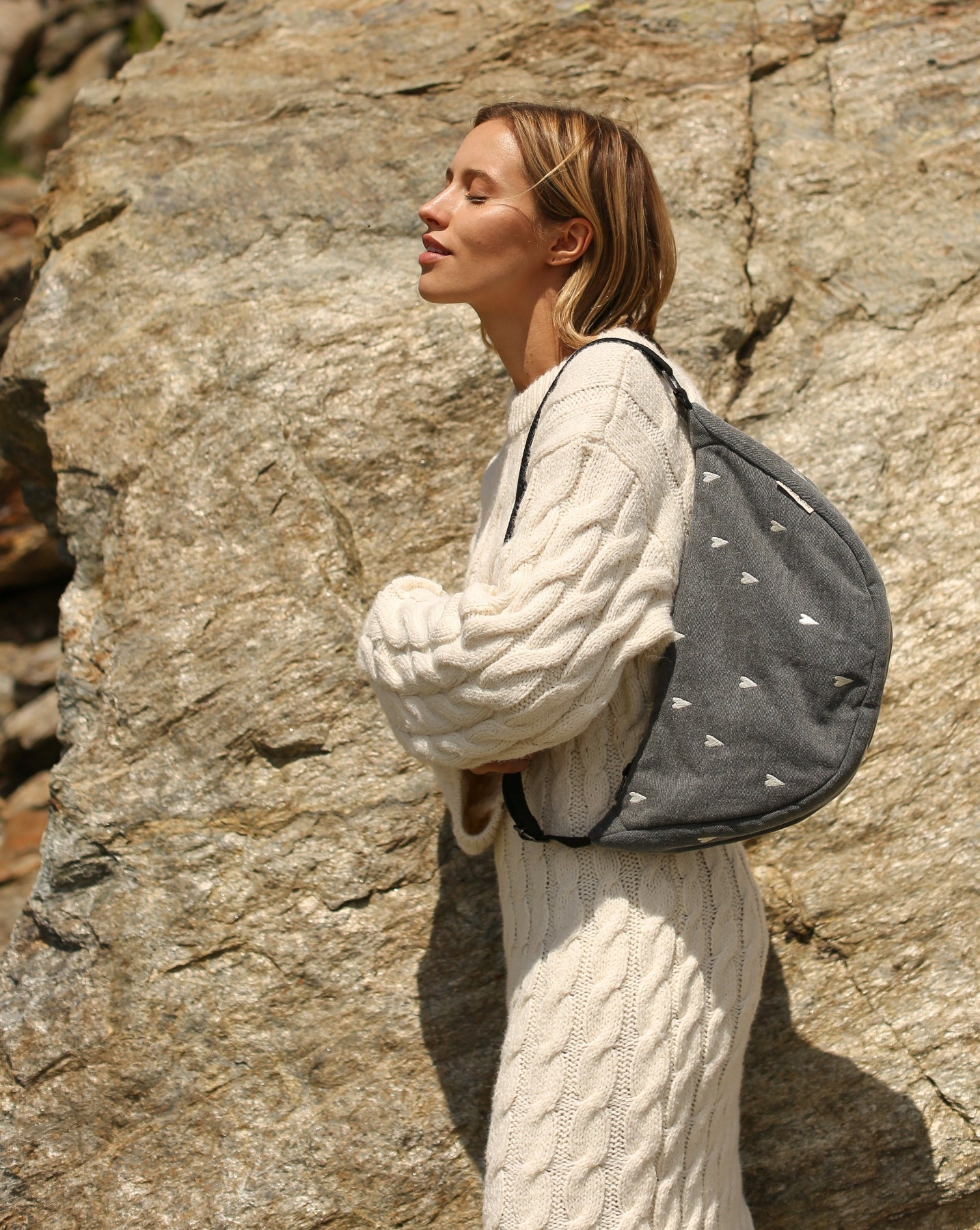 Crossbody ledvinka STUDIO NOOS Grey Denim Hearts | Stylové doplňky pro děti a ženy | Lavly.cz