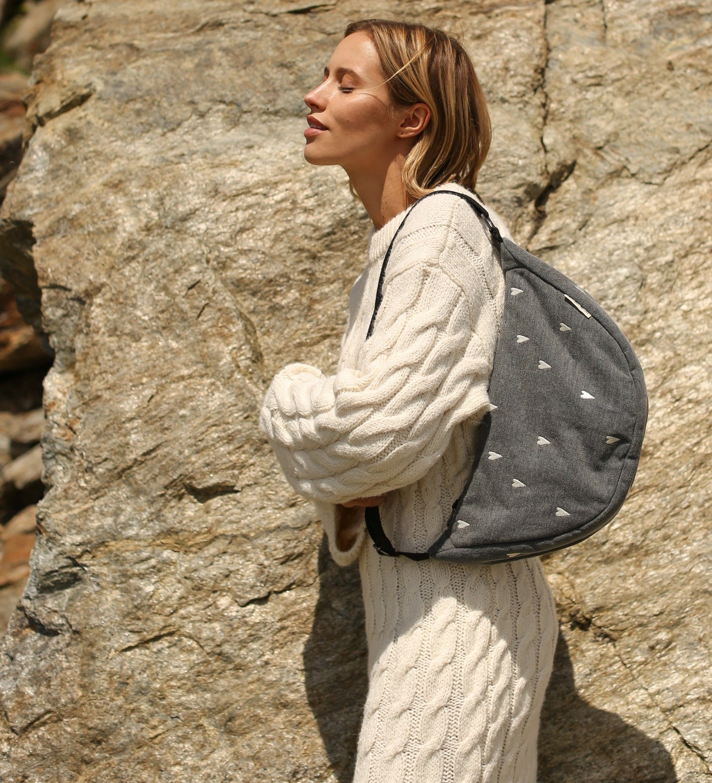 Crossbody ledvinka STUDIO NOOS Grey Denim Hearts | Stylové doplňky pro děti a ženy | Lavly.cz