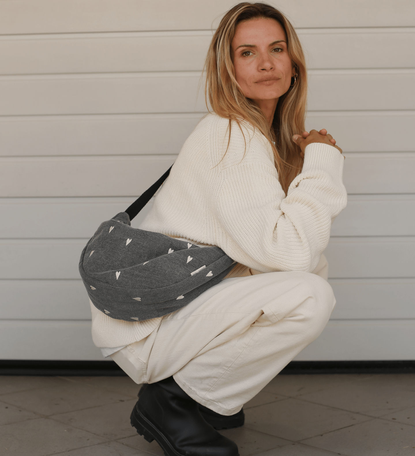 Crossbody ledvinka STUDIO NOOS Grey Denim Hearts | Stylové doplňky pro děti a ženy | Lavly.cz