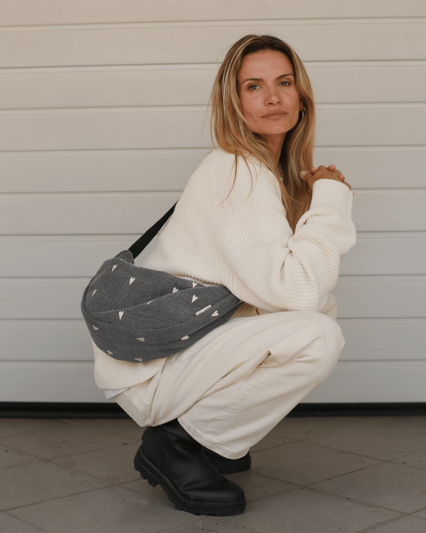 Crossbody ledvinka STUDIO NOOS Grey Denim Hearts | Stylové doplňky pro děti a ženy | Lavly.cz