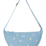 Crossbody ledvinka STUDIO NOOS Light Blue Hearts Denim | Lavly.cz