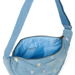 Crossbody ledvinka STUDIO NOOS Light Blue Hearts Denim | Lavly.cz
