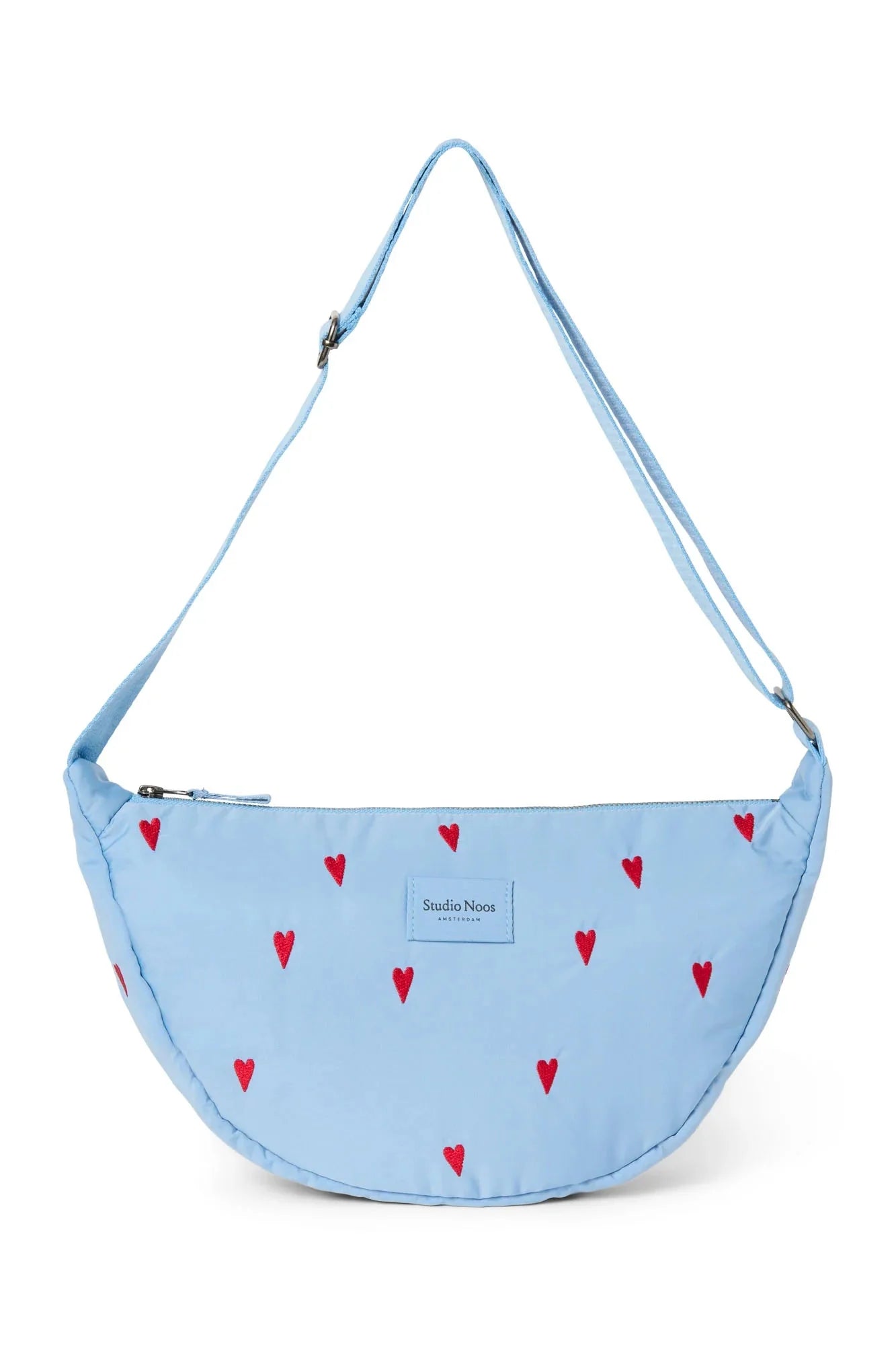 Crossbody ledvinka STUDIO NOOS Light Blue Hearts Puffy | Lavly.cz