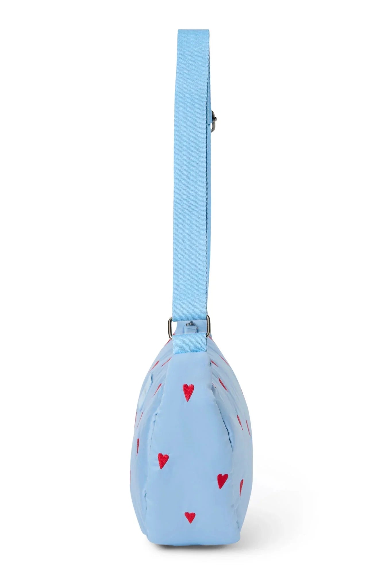 Crossbody ledvinka STUDIO NOOS Light Blue Hearts Puffy | Lavly.cz