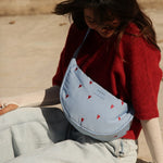 Crossbody ledvinka STUDIO NOOS Light Blue Hearts Puffy | Lavly.cz
