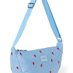 Crossbody ledvinka STUDIO NOOS Light Blue Hearts Puffy | Lavly.cz