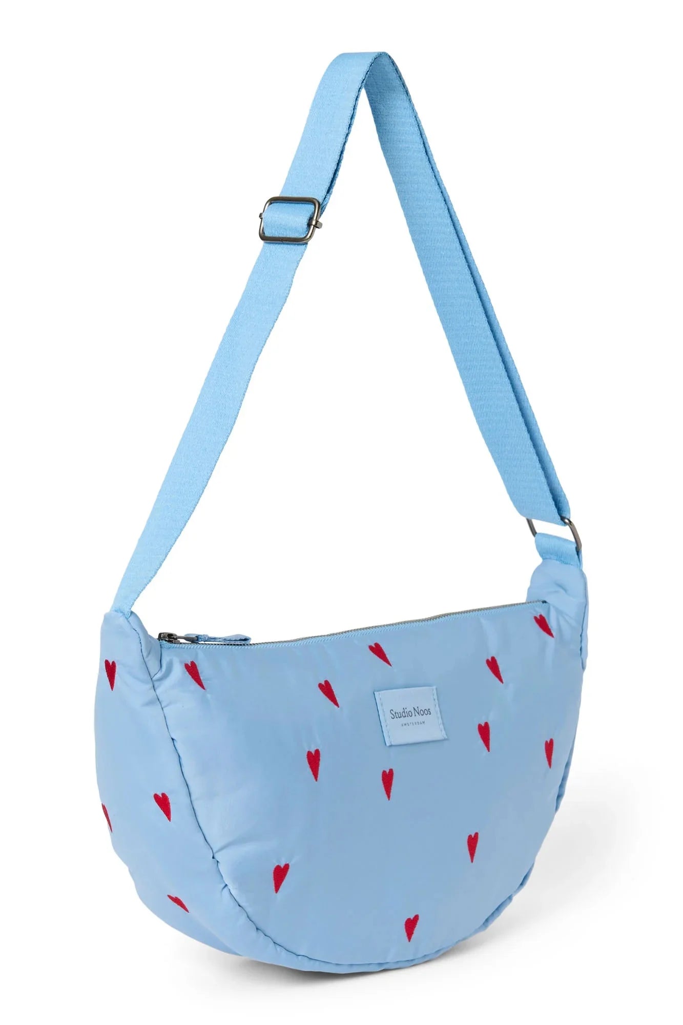Crossbody ledvinka STUDIO NOOS Light Blue Hearts Puffy | Lavly.cz