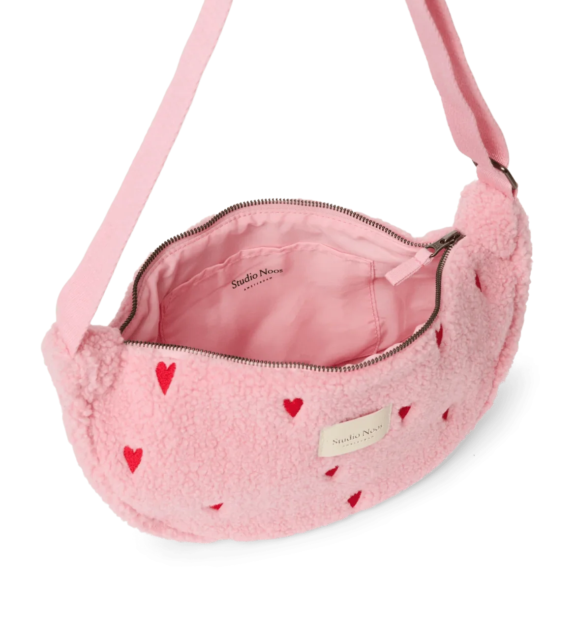 Crossbody ledvinka STUDIO NOOS Light Pink Teddy Hearts | Lavly.cz