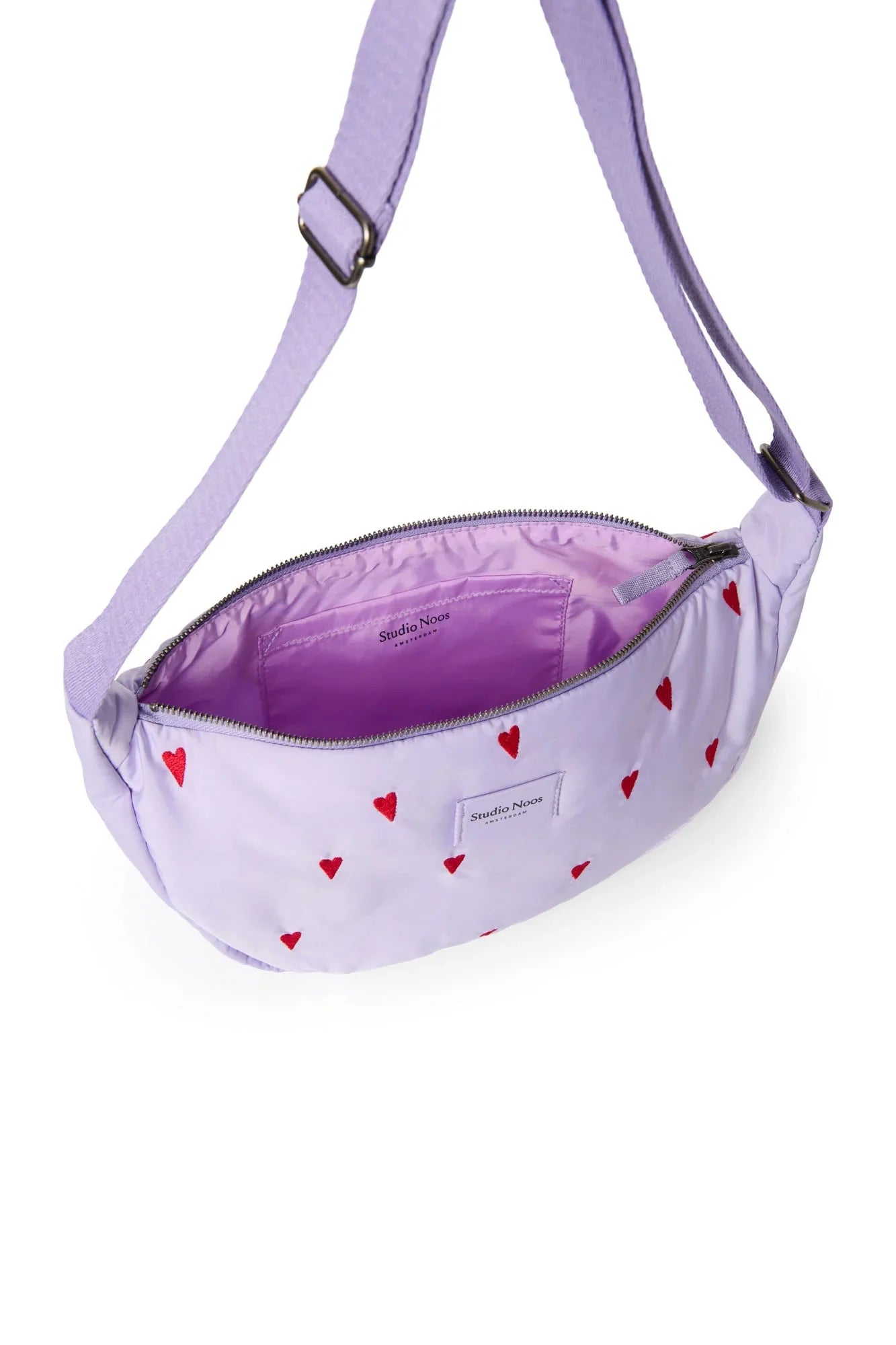 Crossbody ledvinka STUDIO NOOS Purple Hearts Puffy | Lavly.cz