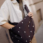 Crossbody taška STUDIO NOOS Brown Hearts Puffy | Lavly.cz
