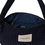 Crossbody taška STUDIO NOOS Dark Blue Flannel Chalkstripe | Lavly.cz
