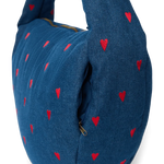 Crossbody taška STUDIO NOOS Dark Blue Red Hearts Denim | Lavly.cz