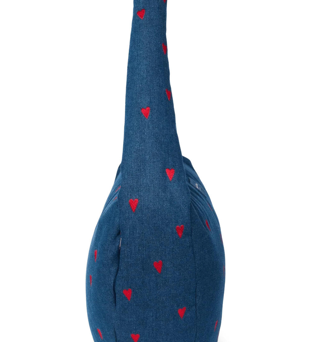 Crossbody taška STUDIO NOOS Dark Blue Red Hearts Denim | Lavly.cz