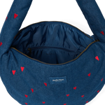 Crossbody taška STUDIO NOOS Dark Blue Red Hearts Denim | Lavly.cz