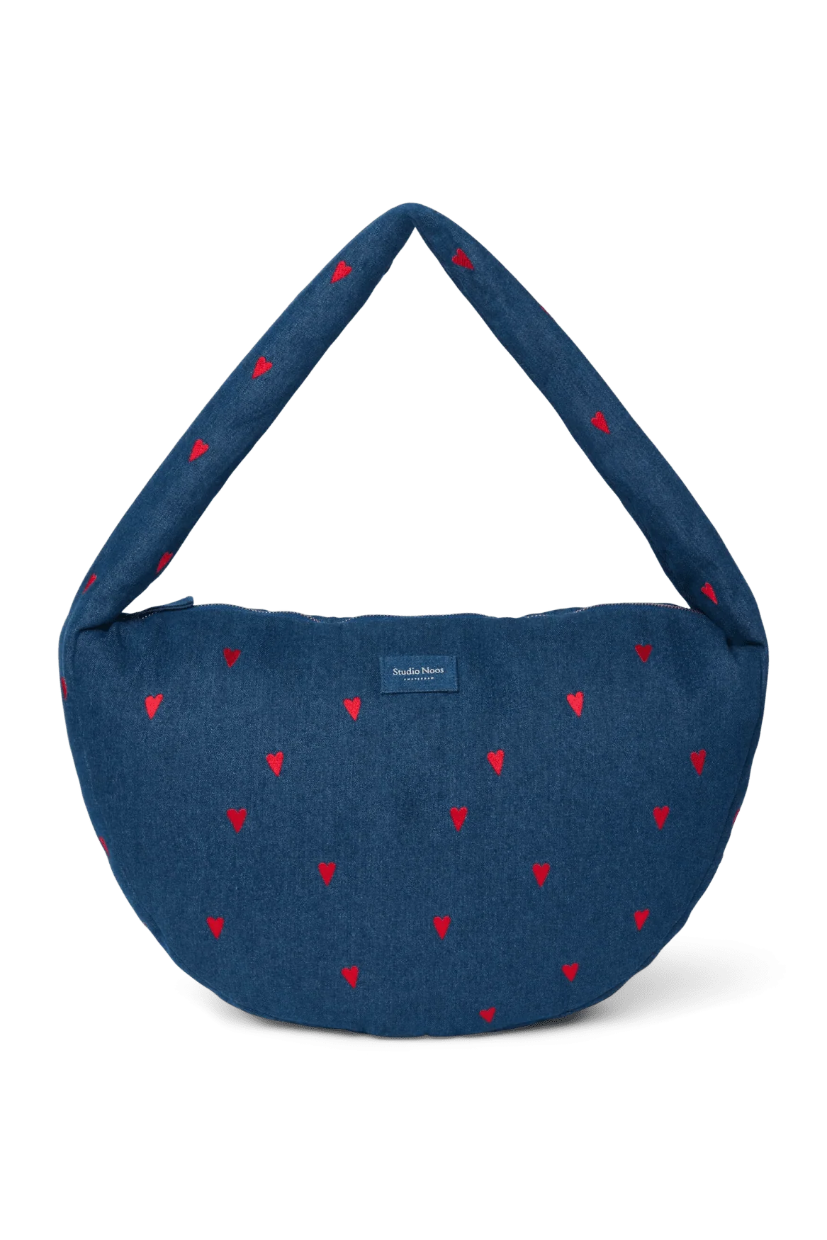 Crossbody taška STUDIO NOOS Dark Blue Red Hearts Denim | Lavly.cz