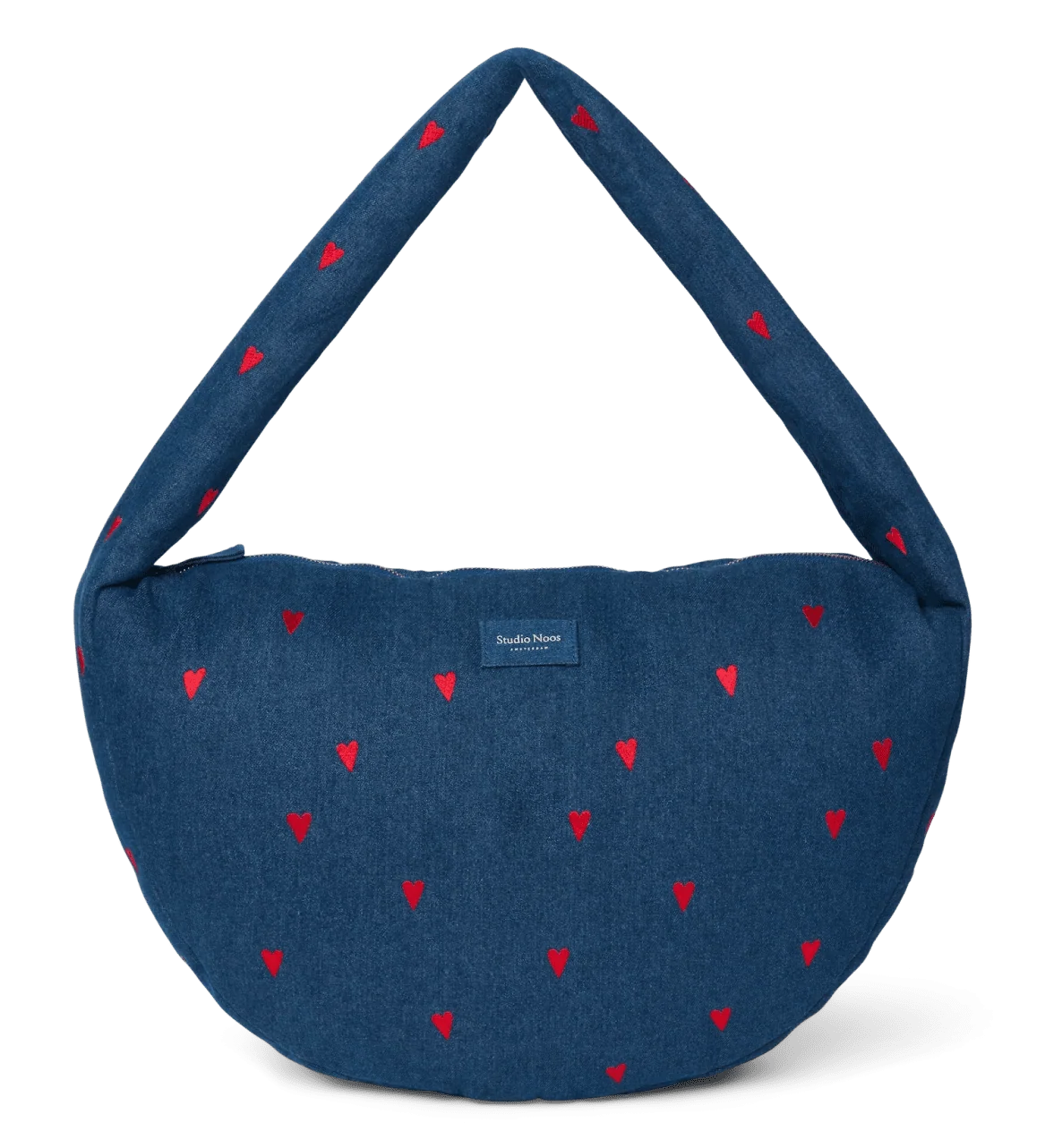 Crossbody taška STUDIO NOOS Dark Blue Red Hearts Denim | Lavly.cz