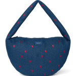 Crossbody taška STUDIO NOOS Dark Blue Red Hearts Denim | Lavly.cz