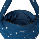 Crossbody taška STUDIO NOOS Dark Blue White Hearts Denim | Lavly.cz
