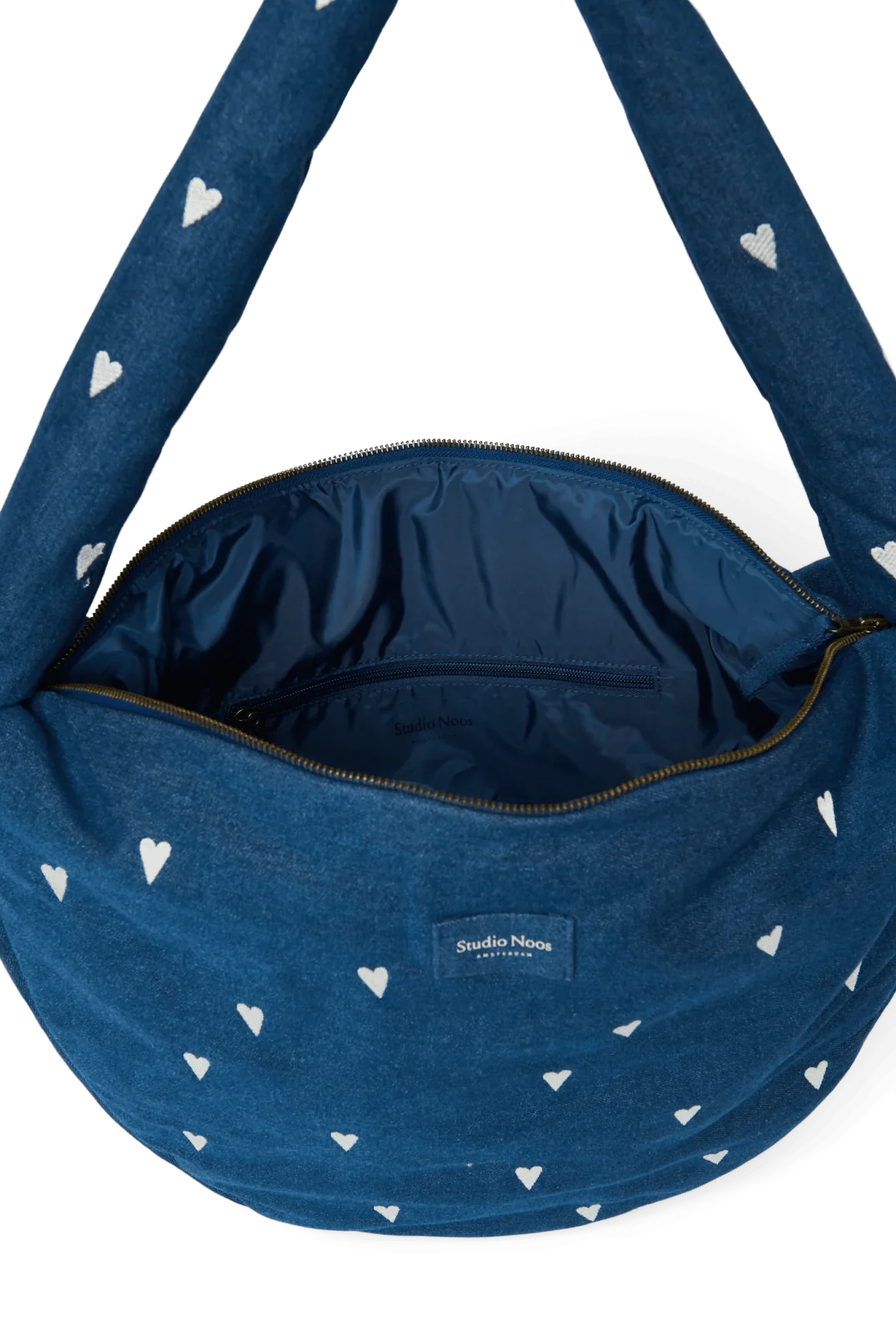 Crossbody taška STUDIO NOOS Dark Blue White Hearts Denim | Lavly.cz