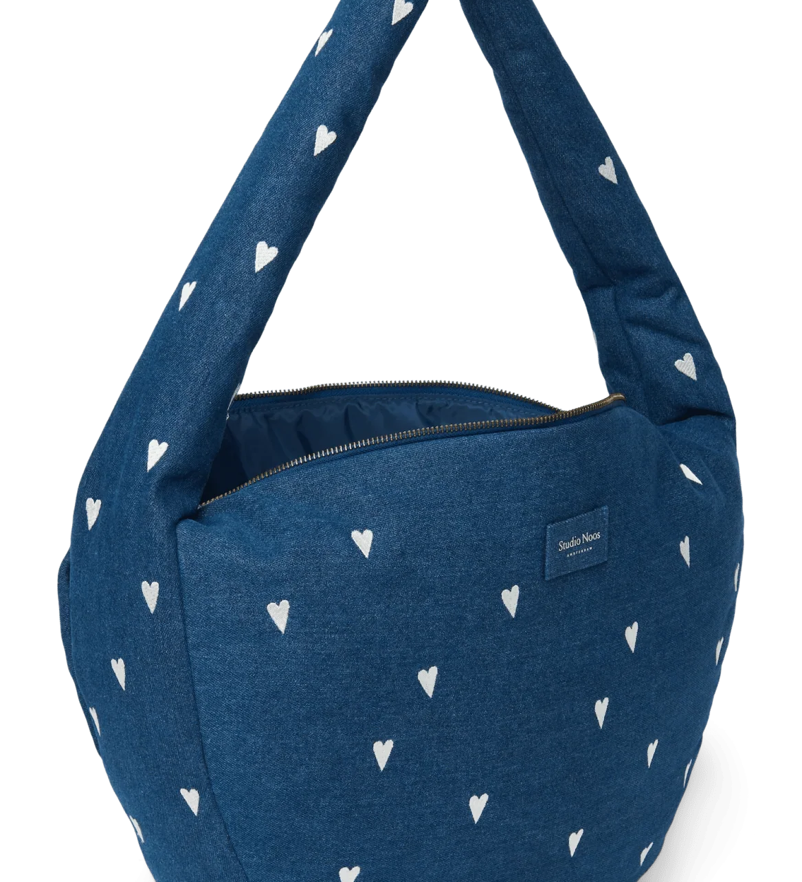 Crossbody taška STUDIO NOOS Dark Blue White Hearts Denim | Lavly.cz