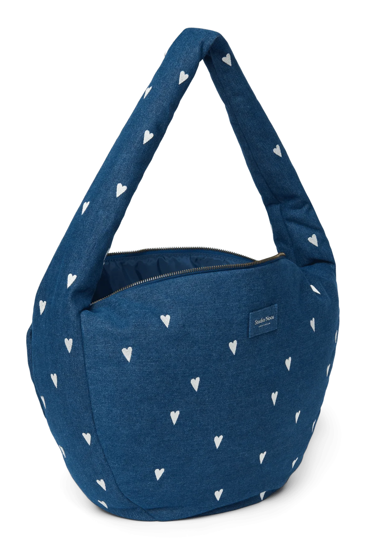 Crossbody taška STUDIO NOOS Dark Blue White Hearts Denim | Lavly.cz