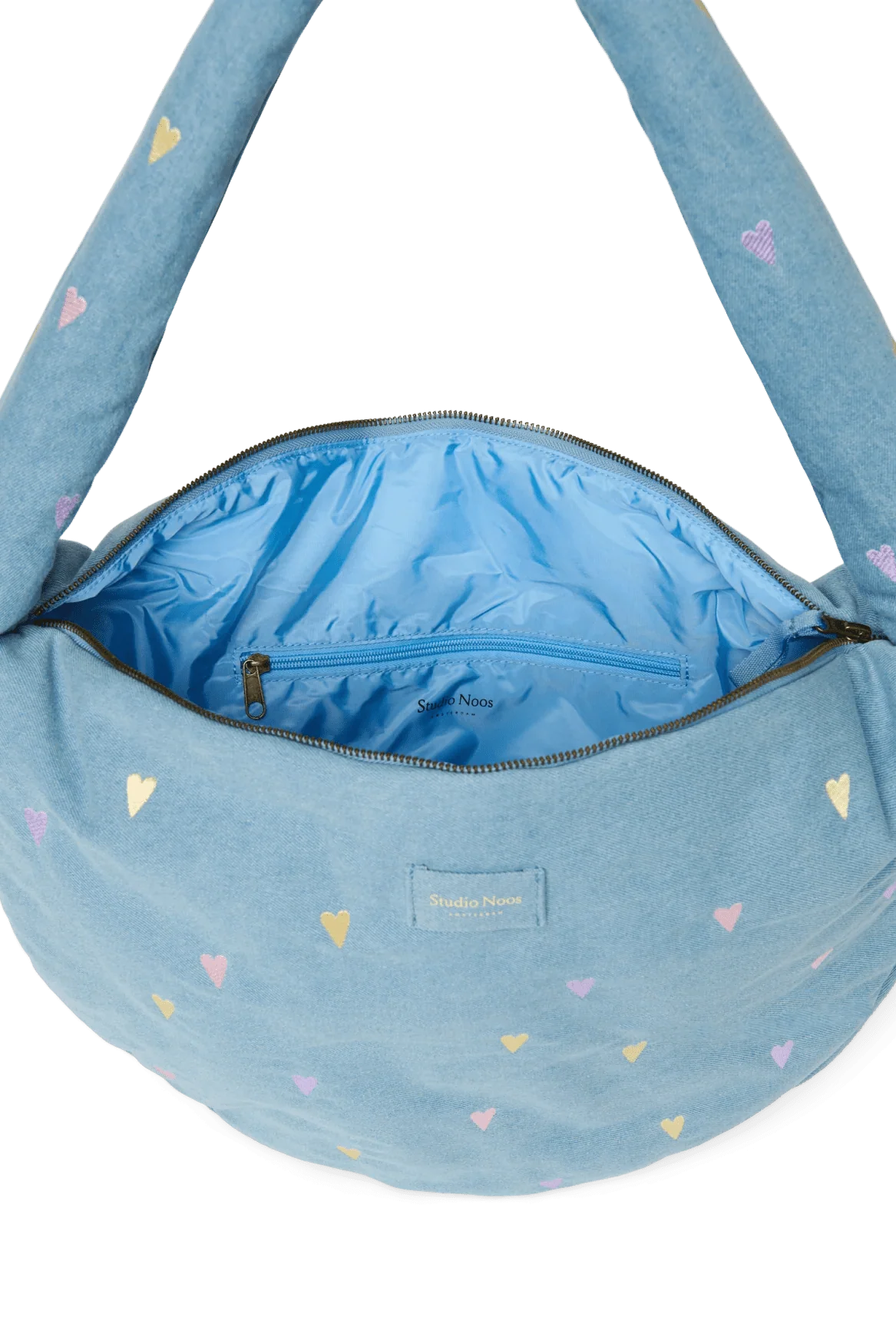 Crossbody taška STUDIO NOOS Light Blue Hearts Denim | Lavly.cz