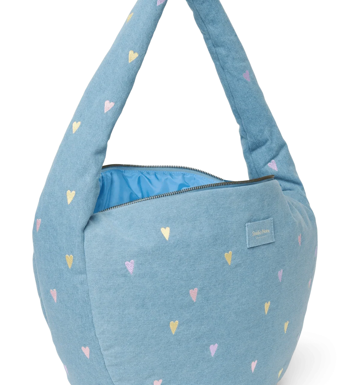 Crossbody taška STUDIO NOOS Light Blue Hearts Denim | Lavly.cz