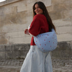 Crossbody taška STUDIO NOOS Light Blue Hearts Puffy | Lavly.cz