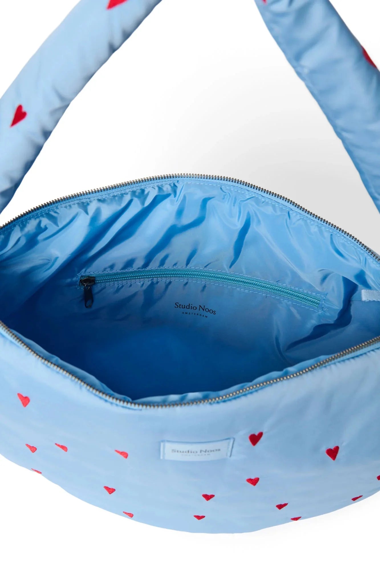 Crossbody taška STUDIO NOOS Light Blue Hearts Puffy | Lavly.cz