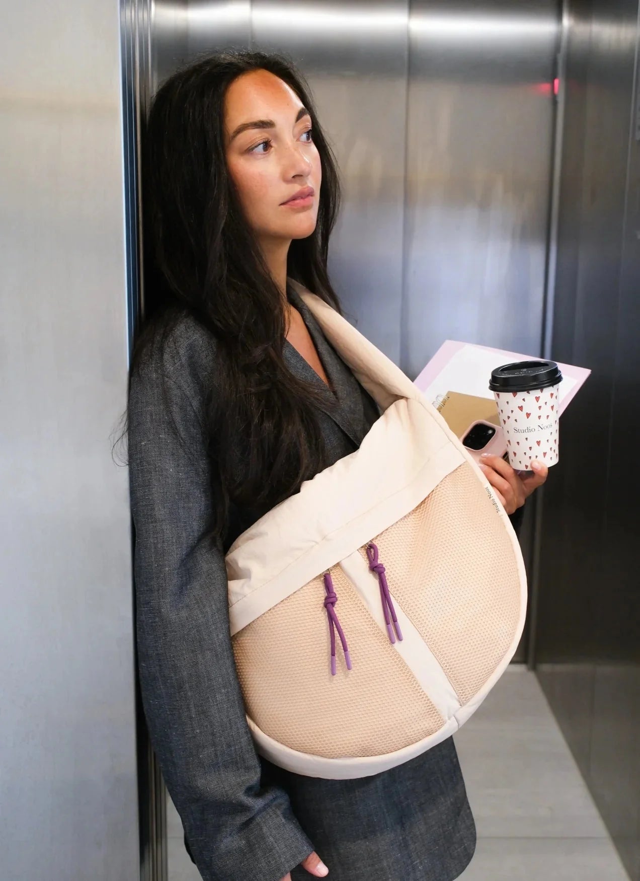 Crossbody taška STUDIO NOOS Oatmeal Patchwork | Lavly.cz