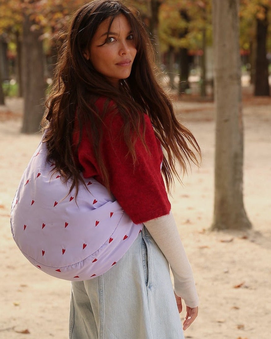 Crossbody taška STUDIO NOOS Purple Hearts Puffy | Lavly.cz