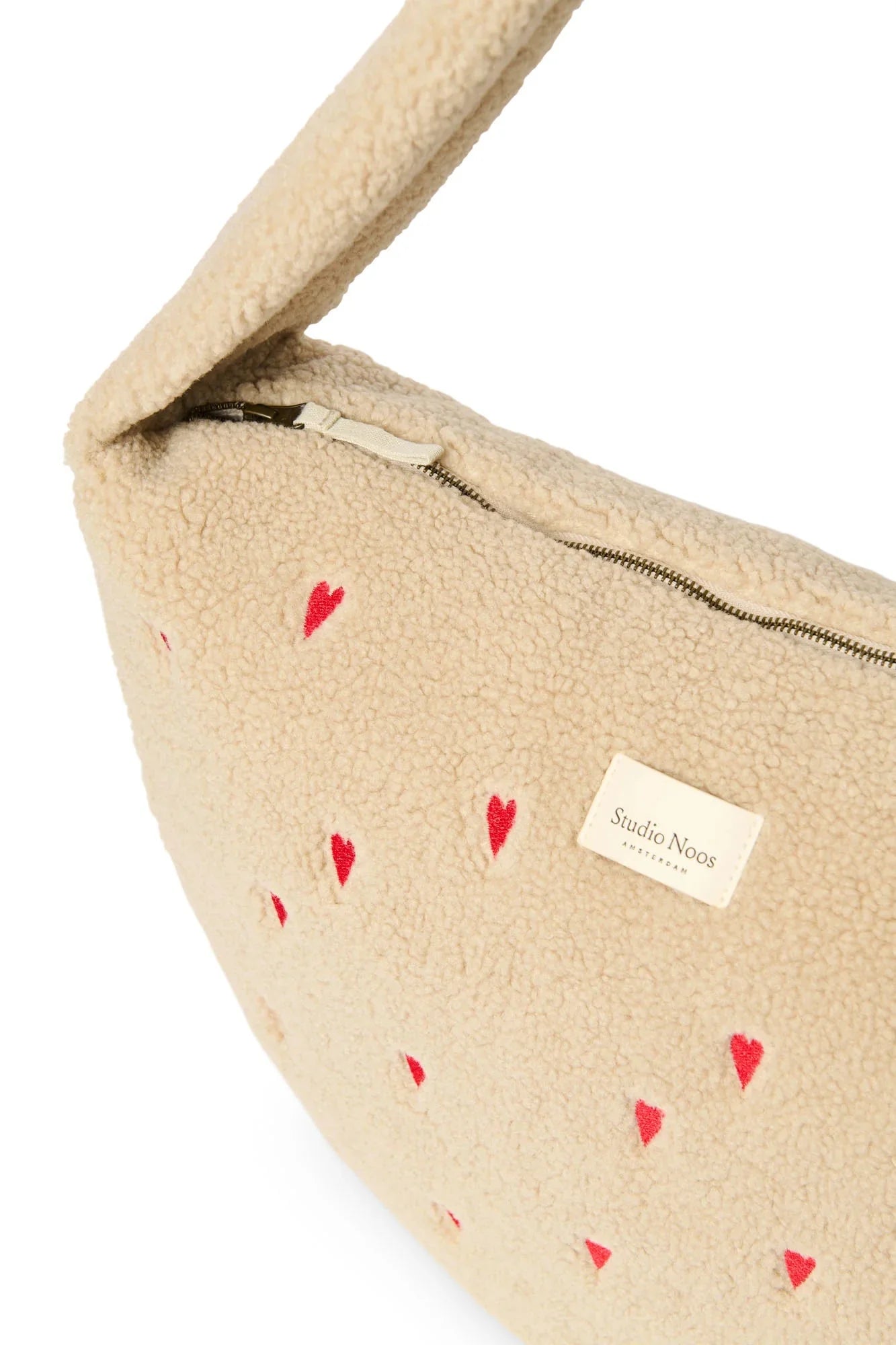 Crossbody taška STUDIO NOOS Teddy Ecru Hearts | Lavly.cz