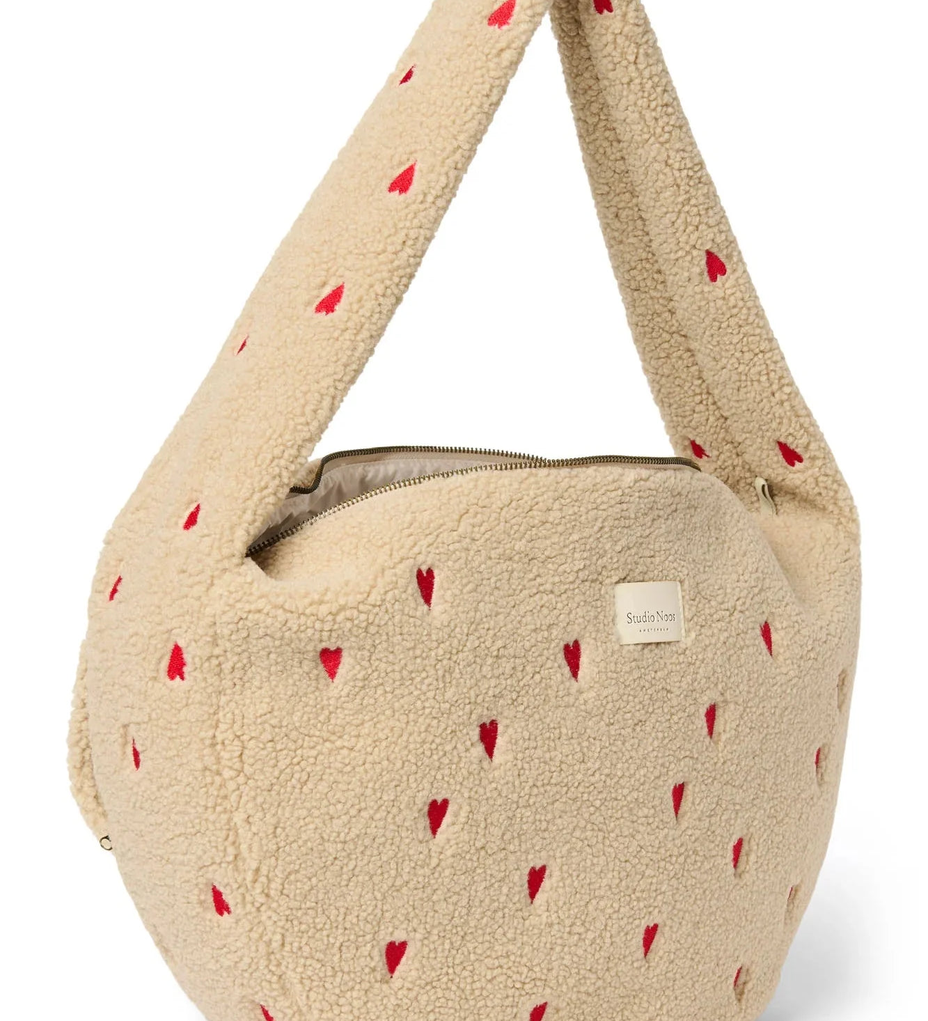 Crossbody taška STUDIO NOOS Teddy Ecru Hearts | Lavly.cz