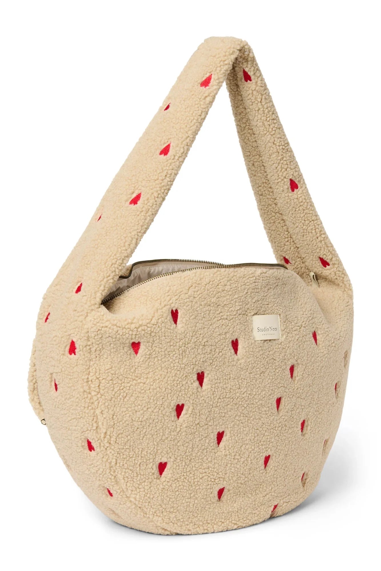 Crossbody taška STUDIO NOOS Teddy Ecru Hearts | Lavly.cz