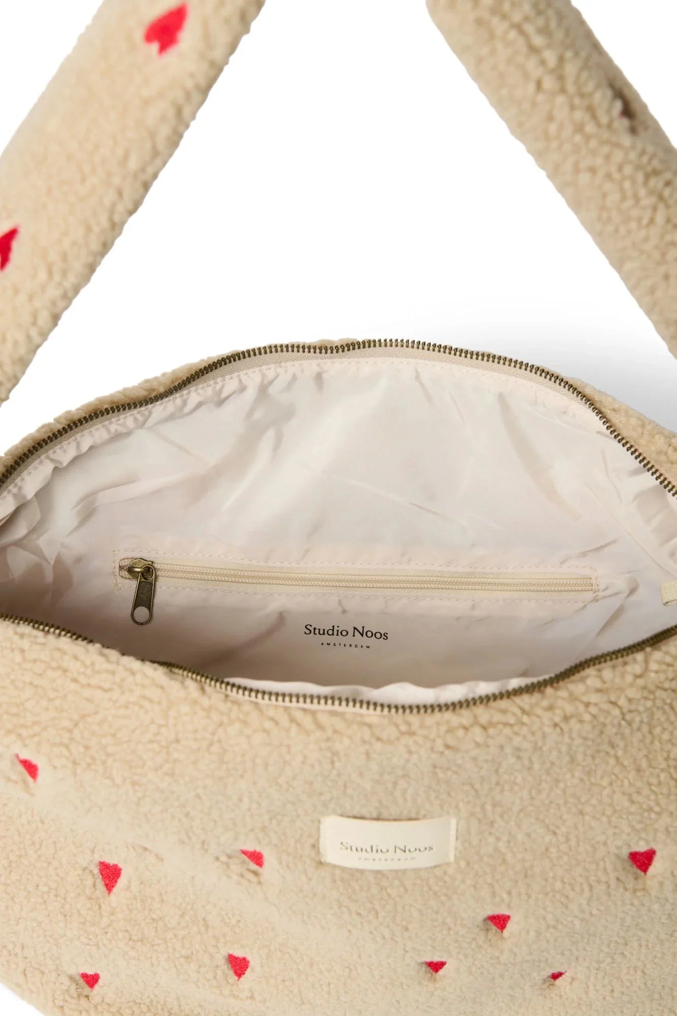 Crossbody taška STUDIO NOOS Teddy Ecru Hearts | Lavly.cz
