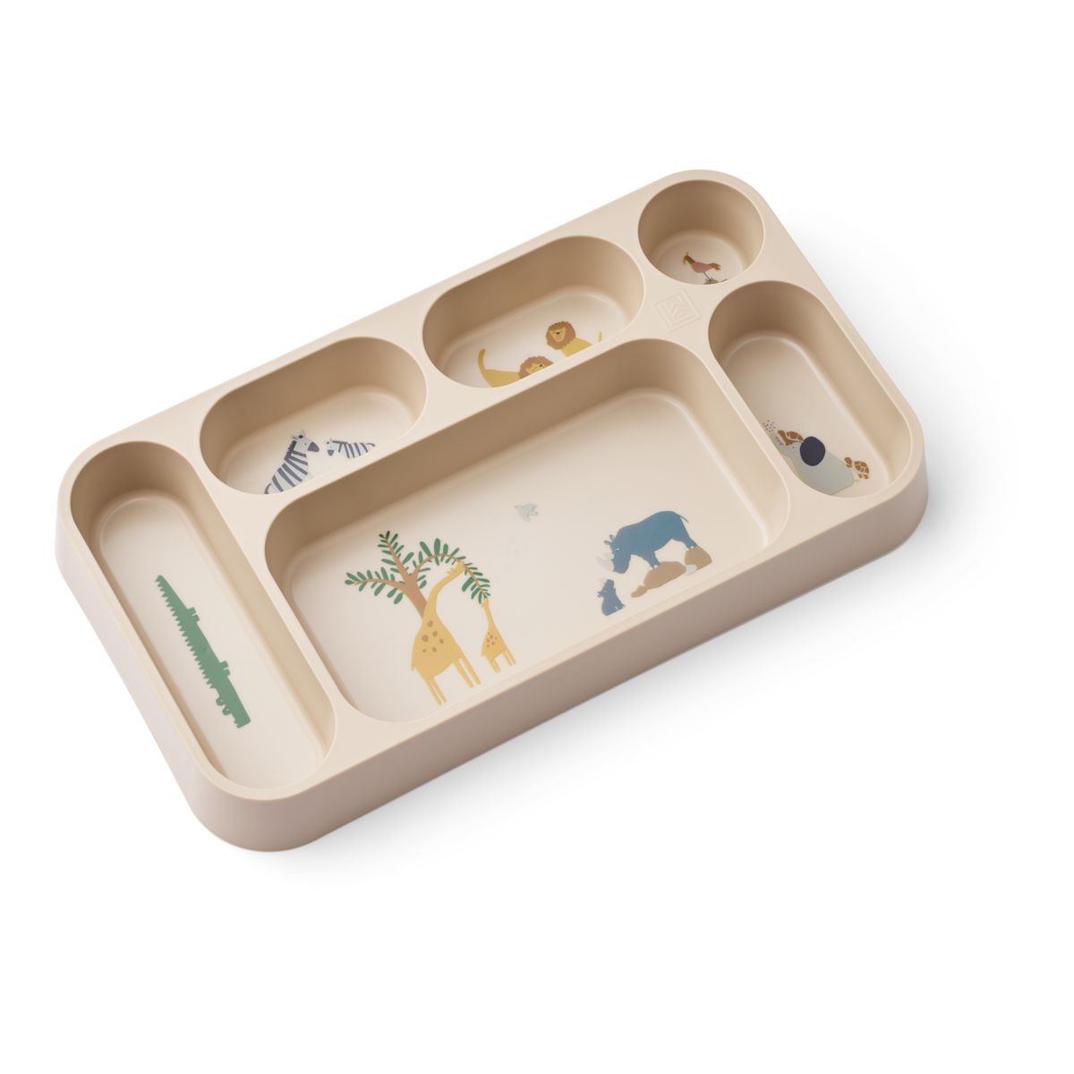 Dělený talíř LIEWOOD Mosu Zvířátka All together / Sandy | Stylové doplňky pro děti a ženy | Lavly.cz