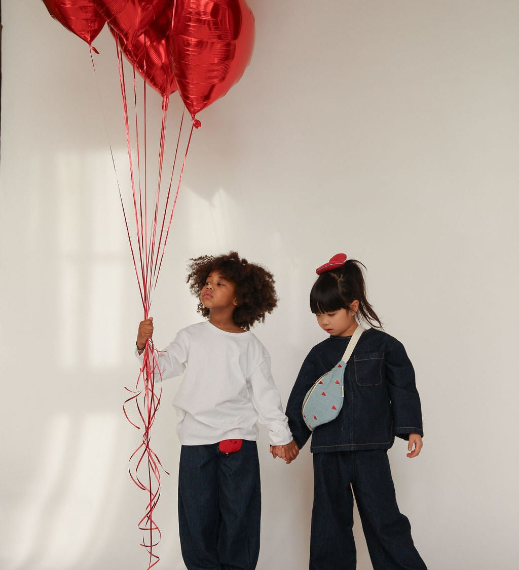 Dětská crossbody ledvinka STUDIO NOOS Denim Hearts | Stylové doplňky pro děti a ženy | Lavly.cz