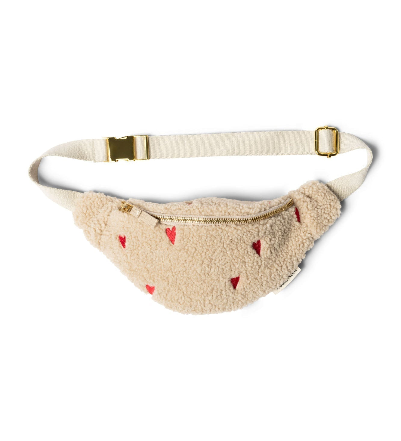 Dětská crossbody ledvinka STUDIO NOOS Teddy Ecru Hearts | Stylové doplňky pro děti a ženy | Lavly.cz