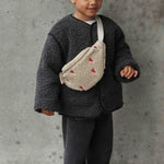 Dětská crossbody ledvinka STUDIO NOOS Teddy Ecru Hearts | Stylové doplňky pro děti a ženy | Lavly.cz