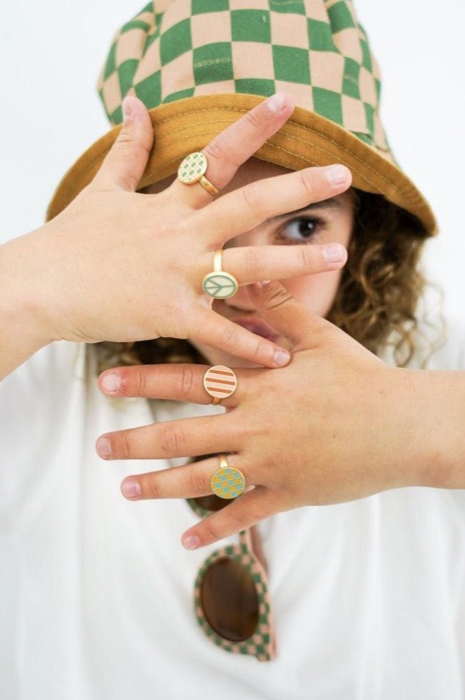 Dětské prstýnky GRECH & CO. Stripe 2 kusy | Stylové doplňky pro děti a ženy | Lavly.cz