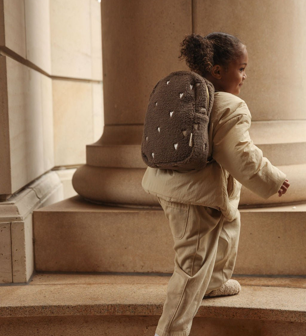 Dětský batoh STUDIO NOOS Mini Brown Teddy Hearts | Lavly.cz