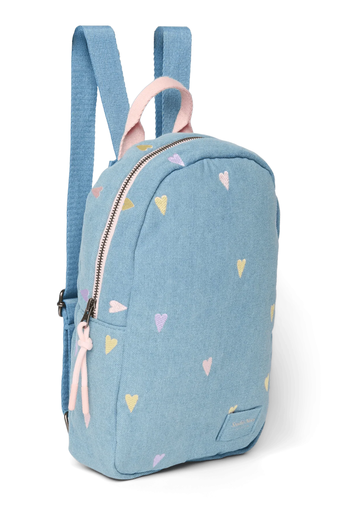 Dětský batoh STUDIO NOOS Mini Light Blue Hearts Denim | Lavly.cz