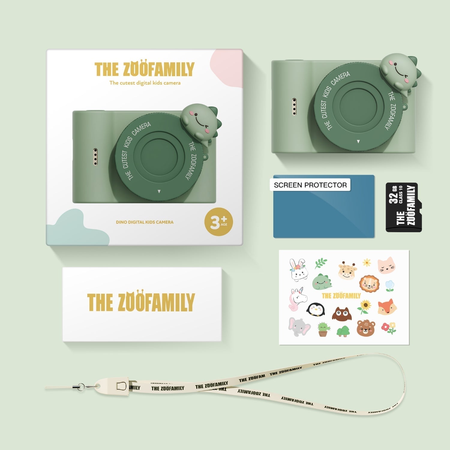 Dětský digitální foťák ZOOFAMILY Urban Zoo Dino Green | Stylové doplňky pro děti a ženy | Lavly.cz