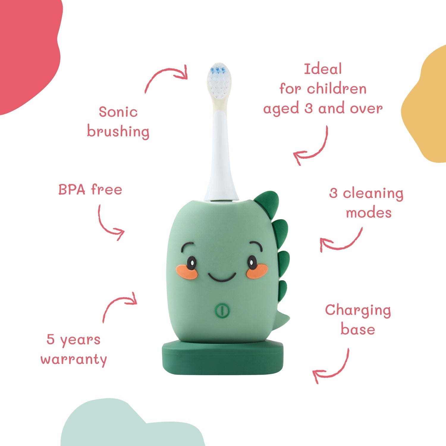 Dětský sonický zubní kartáček THE ZOOFAMILY Dino | Lavly.cz