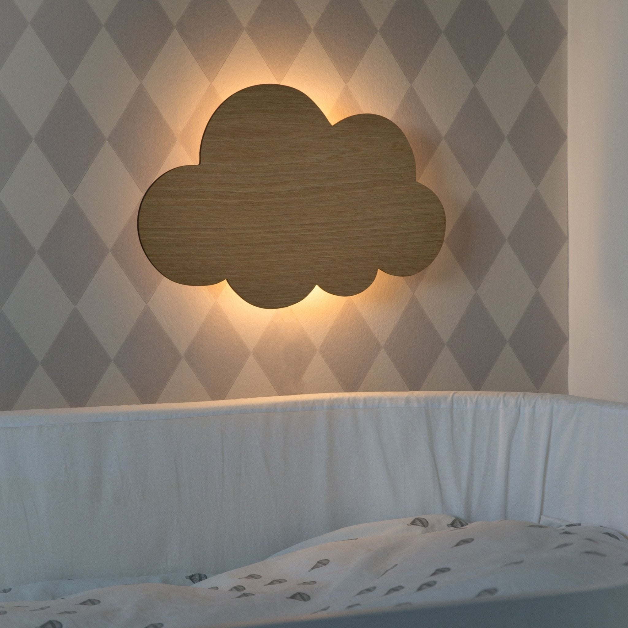 Dotyková nástěnná lampa MASELIVING Obláček dub | Stylové doplňky pro děti a ženy | Lavly.cz