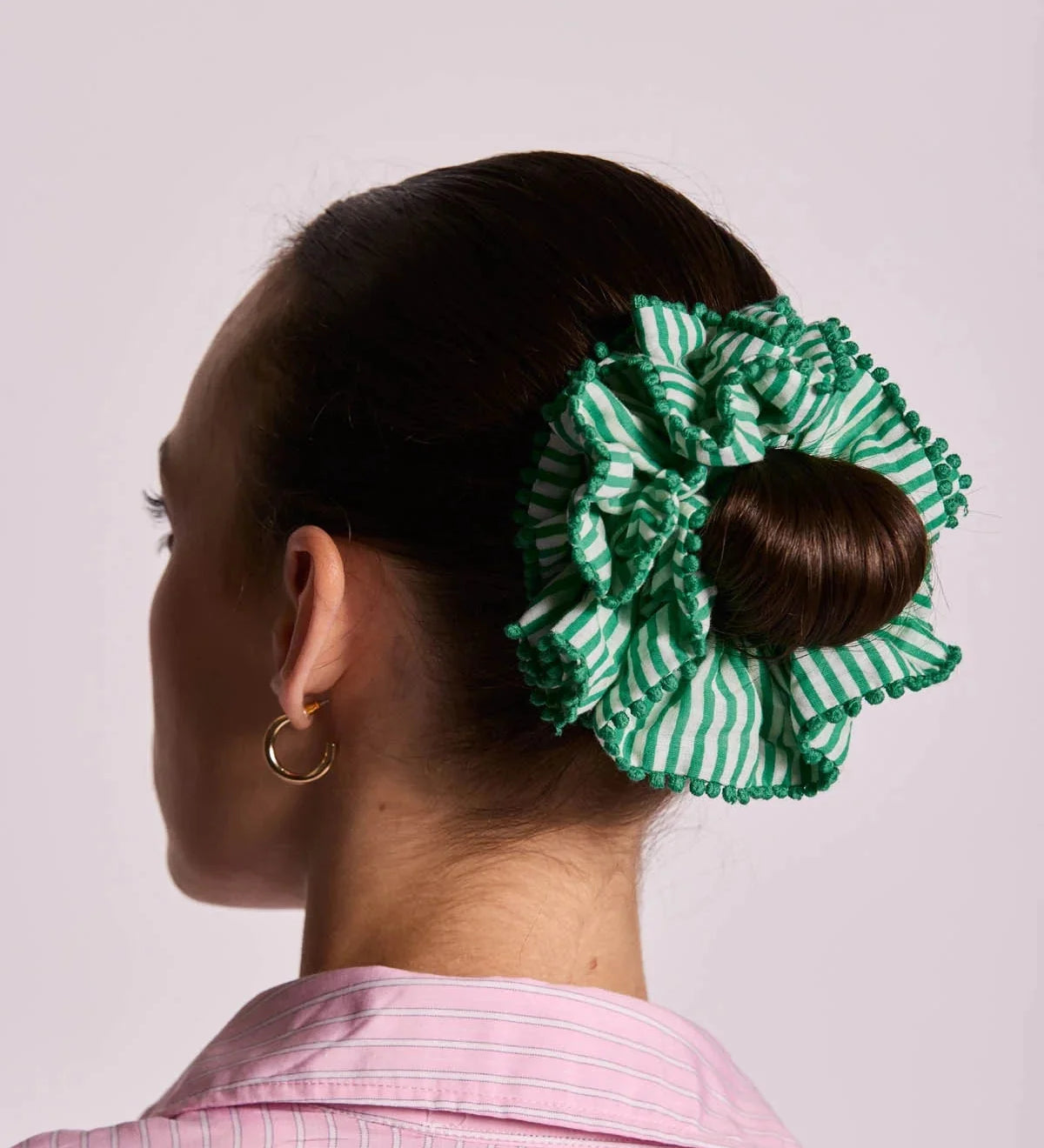 Gumička scrunchie HINDBAG Green Stripes | Lavly.cz
