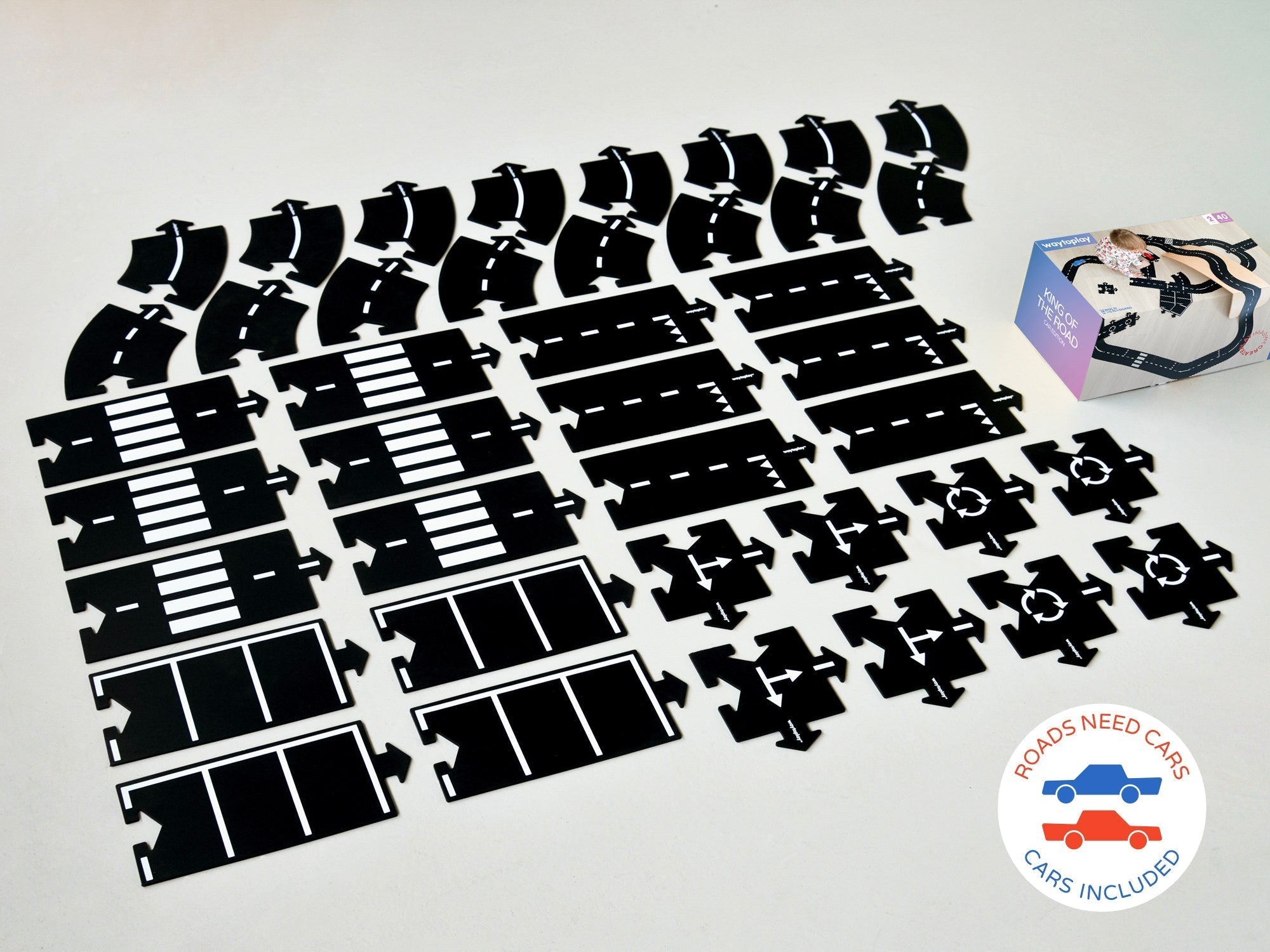 Gumová silnice WAY TO PLAY King of the Road Car Edition + 2 autíčka | Stylové doplňky pro děti a ženy | Lavly.cz