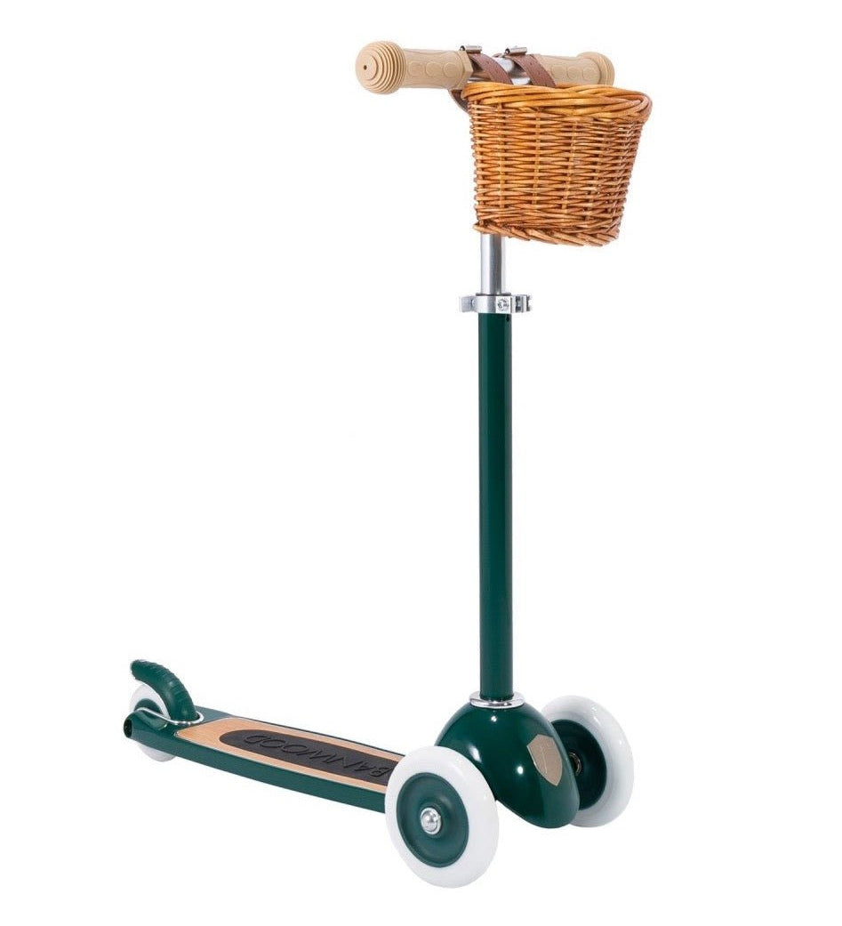 Koloběžka s košíkem BANWOOD Green | Stylové doplňky pro děti a ženy | Lavly.cz