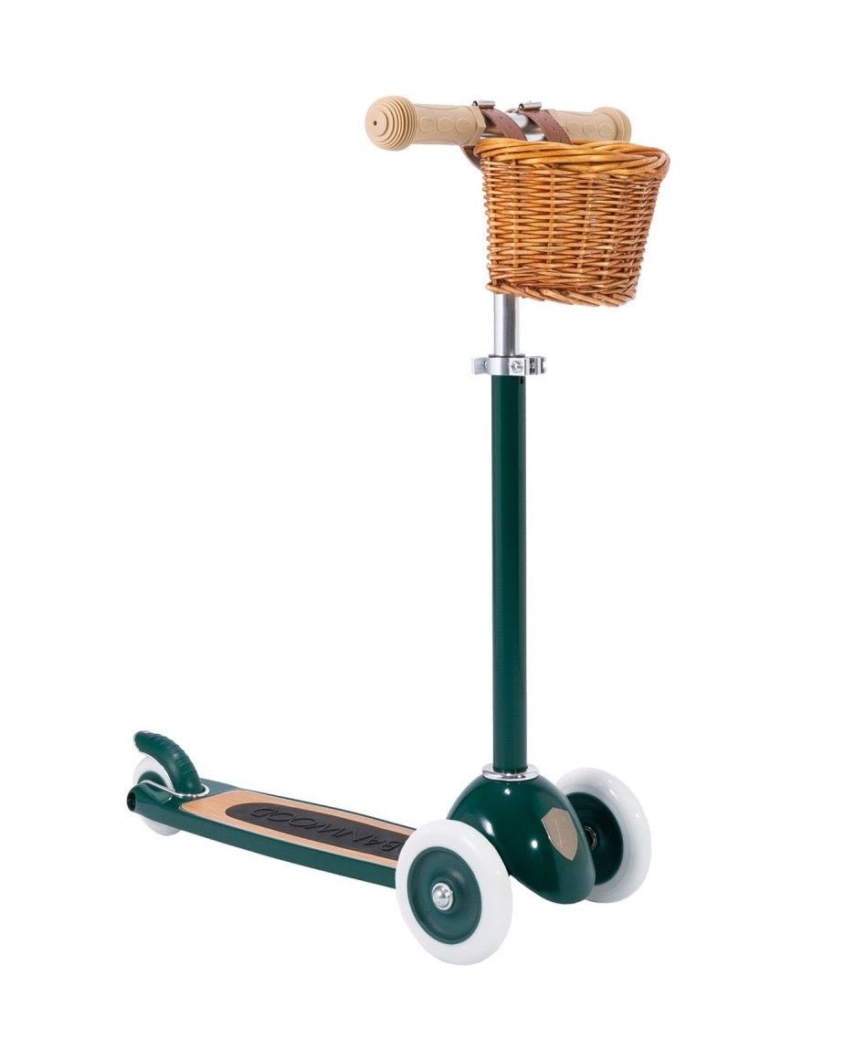 Koloběžka s košíkem BANWOOD Green | Stylové doplňky pro děti a ženy | Lavly.cz