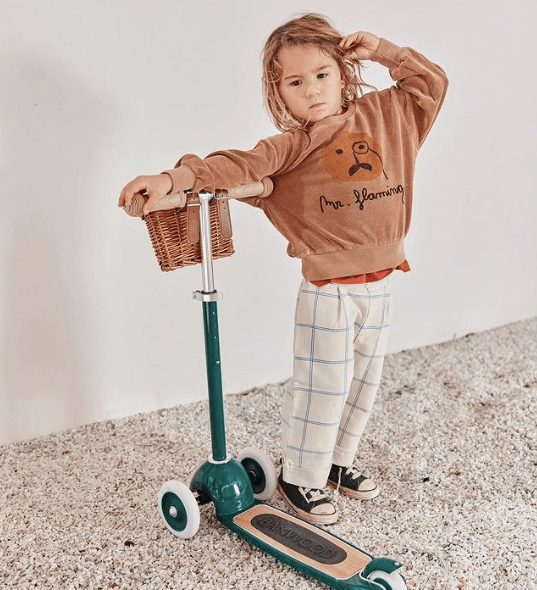 Koloběžka s košíkem BANWOOD Green | Stylové doplňky pro děti a ženy | Lavly.cz